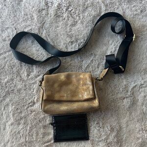 Aimee Kestenberg Mini Gold and black wallet Textured Bag